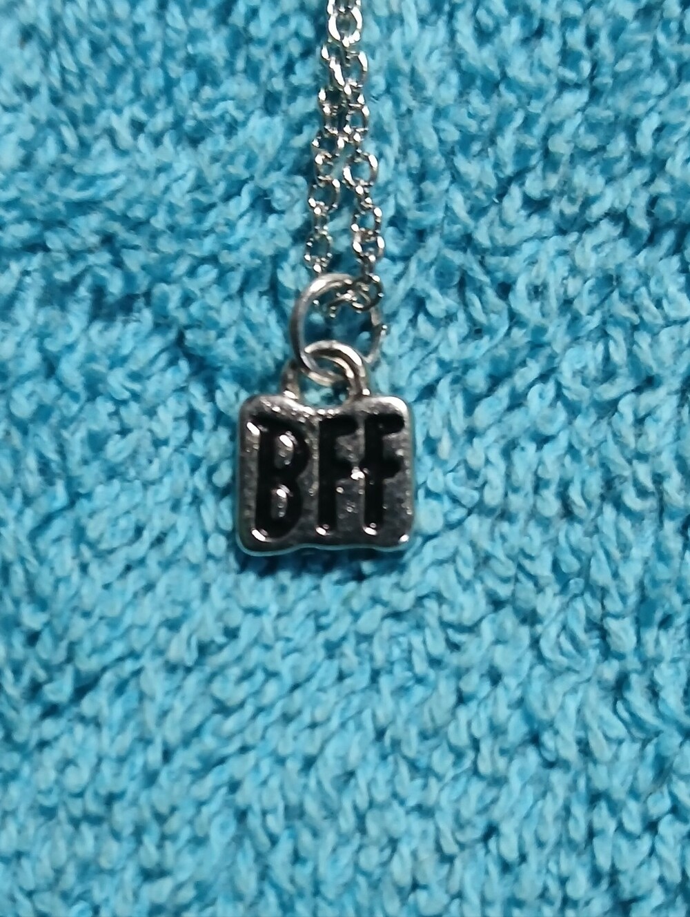 Silver 'BFF' Pendant Necklace - Silver